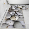 Gray Pebble Stones Bathroom Rug - Modern Non Slip Bath Mat, Quick Dry Washable Toilet Mat, Soft Modern Bathroom Decor