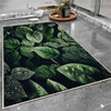 Green Tropical Leaves Floral Bathroom Rug - Modern Non Slip Bath Mat, Quick Dry Washable Toilet Mat, Soft Modern Bathroom Decor