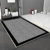 Black Border White Lines Bathroom Rug - Geometric Non Slip Bath Mat, Quick Dry Washable Toilet Mat, Soft Modern Floral Bathroom Decor