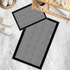 Black Border White Lines Bathroom Rug - Geometric Non Slip Bath Mat, Quick Dry Washable Toilet Mat, Soft Modern Floral Bathroom Decor
