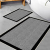 Black Border White Lines Bathroom Rug - Geometric Non Slip Bath Mat, Quick Dry Washable Toilet Mat, Soft Modern Floral Bathroom Decor