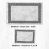 Gray White Black Greek Key Bathroom Rug - Geometric Non Slip Bath Mat, Quick Dry Washable Toilet Mat, Soft Modern Floral Bathroom Decor