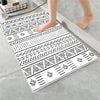 Black White Aztec Boho Bathroom Rug Non Slip Quick Dry Bath Mat - Tribal Bohemian Geometric Floral Toilet Mat, Soft Washable Modern Decor