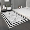Gray White Black Marble Border Lines Bathroom Rug Non Slip Quick Dry Bath Mat - Geometric Toilet Mat, Soft Washable Modern Decor