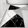 Black Gray White Marble Pattern Bathroom Rug, Geometic Non Slip Quick Dry Bath Mat - Geometric Toilet Mat, Soft Washable Modern Decor
