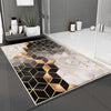 Golden Black Gray Cubes Marble Bathroom Rug Non Slip Quick Dry Bath Mat Geometric Washable Soft Modern Toilet Mat