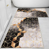 Golden Black Gray Cubes Marble Bathroom Rug Non Slip Quick Dry Bath Mat Geometric Washable Soft Modern Toilet Mat