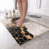 Golden Black Gray Cubes Marble Bathroom Rug Non Slip Quick Dry Bath Mat Geometric Washable Soft Modern Toilet Mat