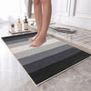 Gray Cream Black Border Bathroom Rug Non Slip Quick Dry Bath Mat Geometric Washable Soft Modern Toilet Mat