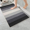 Gray Cream Black Border Bathroom Rug Non Slip Quick Dry Bath Mat Geometric Washable Soft Modern Toilet Mat