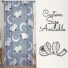 Sheer Moon Star Curtain for Kids Room – Gray White Sheep Nursery Net Voile, Lightweight & Machine Washable with Matching Accessories