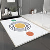 Orange Yellow Black Geometric Minimal Bathroom Rug, Non Slip Quick Dry Bath Mat, Washable Soft Modern Toilet Mat