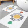 Orange Yellow Black Geometric Minimal Bathroom Rug, Non Slip Quick Dry Bath Mat, Washable Soft Modern Toilet Mat