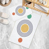 Orange Yellow Black Geometric Minimal Bathroom Rug, Non Slip Quick Dry Bath Mat, Washable Soft Modern Toilet Mat