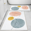 Pink Blue Yellow Black Lines Geometric Minimal Bathroom Rug, Non Slip Quick Dry Bath Mat, Washable Soft Modern Toilet Mat