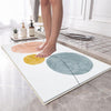 Pink Blue Yellow Black Lines Geometric Minimal Bathroom Rug, Non Slip Quick Dry Bath Mat, Washable Soft Modern Toilet Mat