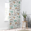 Sheer Woodland Animal Curtain for Kids Room – Monkey Giraffe Hippo Nursery Net Voile, Lightweight & Machine Washable - Matching Accessories