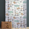 Sheer Woodland Animal Curtain for Kids Room – Monkey Giraffe Hippo Nursery Net Voile, Lightweight & Machine Washable - Matching Accessories