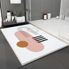 Pink Orange Black Minimal Geometric Bathroom Rug, Non Slip Quick Dry Bath Mat, Washable Soft Modern Toilet Mat