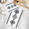 Black White Aztec Tribal Boho Geometric Bathroom Rug, Non Slip Quick Dry Bath Mat, Washable Soft Modern Toilet Mat