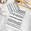 Black White Aztec Tribal Boho Geometric Bathroom Rug, Non Slip Quick Dry Bath Mat, Washable Soft Modern Toilet Mat