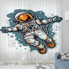 Astronaut Space Sheer Curtain for Kids Room –Boys Nursery Net Voile, Lightweight & Machine Washable - Matching Accessories