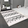 Black White Aztec Tribal Boho Geometric Bathroom Rug, Non Slip Quick Dry Bath Mat, Washable Soft Modern Toilet Mat