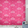Pink White Damask Sheer Curtain for Kids Room –Girls Nursery Net Voile, Lightweight & Machine Washable - Matching Accessories