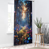 Colorful Flowers Woodland Path Sheer Curtain for Girls Room, Lightweight Floral Nursery Net Voile, Kids Room Window Drapes, Machine Washable