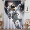 Astronaut Space Sheer Curtain for Girls Room, Lightweight Spaceman Nursery Net Voile, Kids Room Window Drapes, Machine Washable