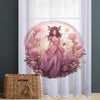 Fairy Princess Flowers Pink Sheer Curtain for Girls Room, Lightweight Floral Nursery Net Voile, Kids Room Window Drapes, Machine Washable