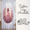 Fairy Princess Flowers Pink Sheer Curtain for Girls Room, Lightweight Floral Nursery Net Voile, Kids Room Window Drapes, Machine Washable