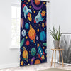 Galaxy Rocket Planets Sheer Curtain for Kids Room, Lightweight Space Stars Nursery Net Voile, Kids Room Window Drapes, Machine Washable