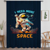 Astronaut Sheer Curtain for Kids Room, Lightweight Space Nursery Net Voile, Kids Room Window Drapes, Machine Washable