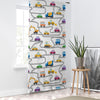 Construction Equipment Sheer Curtain for Kids Room, Lightweight Road Car Nursery Net Voile, Kids Room Window Drapes, Machine Washable