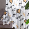 I love you Sheer Curtain for Kids Room, Lightweight Hearts Nursery Net Voile, Kids Room Window Drapes, Machine Washable