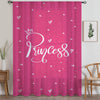 Cute Pink White Princess Sheer Curtain for Girls Kids Room, Lightweight Pink Nursery Net Voile, Kids Room Window Drapes, Machine Washable