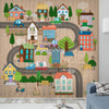 Houses Road Town Map Sheer Curtain for Girls Kids Room, Lightweight  Nursery Net Voile, Kids Room Window Drapes, Machine Washable