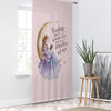 Reading Book Girls on Moon Sheer Curtain for Kids Room, Lightweight Purple Pink Nursery Net Voile, Kids Room Window Drapes, Machine Washable