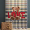 Cute Bear Sheer Curtain for Kids Room, Lightweight  Love Hearts Nursery Net Voile, Kids Room Window Drapes, Machine Washable