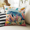 Cute Animals Pillow Covers for Kids Room & Playroom Decor, Bold Nursery Cushion Covers, Decorative Animal Themed Throw Pillowcases