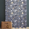 Gray Moon Sheer Curtain for Kids Room, Lightweight Clouds Stars Nursery Net Voile, Kids Room Window Drapes, Machine Washable