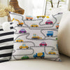 Kids Room DecorCar Play Road City Pillow Covers, Bold Nursery Cushion & Decorative Children Throw Pillowcases for Playroom
