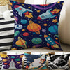 Kids Room Decor Galaxy Space Planets Rocket Pillow Covers, Bold Nursery Cushion & Decorative Children Throw Pillowcases for Playroom