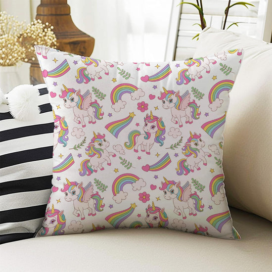 Kids Room Decor Cute Unicorn Hose Animal Pillow Covers, Bold Nursery Cushion & Decorative Children Throw Pillowcases for Playroom