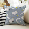 Kids Room Decor Cute Lamb Sheep Moon Star Pillow Covers, Bold Nursery Cushion & Decorative Children Throw Pillowcases for Playroom