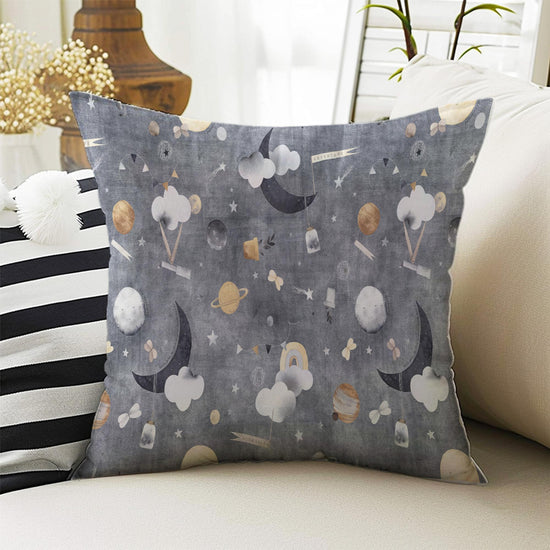 Kids Room Decor Cute Lamb Sheep Moon Star Pillow Covers, Bold Nursery Cushion & Decorative Children Throw Pillowcases for Playroom