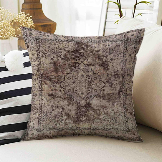 Rug Design Pillow Covers - Colorful Turkish Kilim Pattern Cushion Case, Retro Print Throw Pillow, Vintage Style Accent Pillow Covers