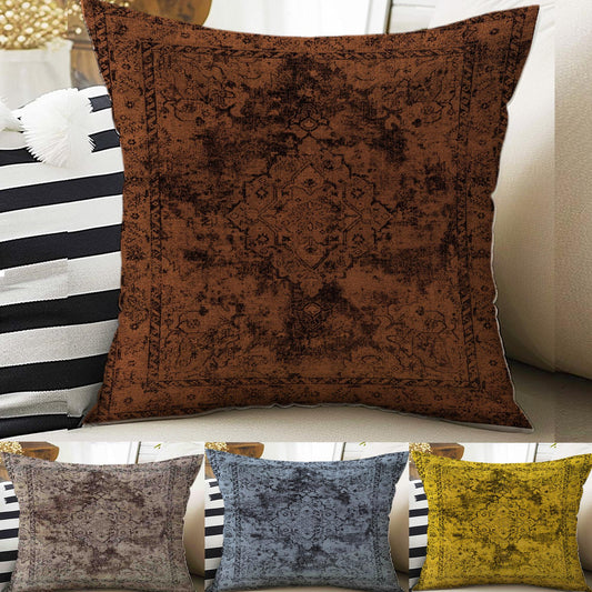 Rug Design Pillow Covers - Colorful Turkish Kilim Pattern Cushion Case, Retro Print Throw Pillow, Vintage Style Accent Pillow Covers