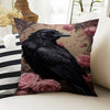Dark Academia Pillow Cover, Gothic Raven Cushion, Goth Crow Decorative Throw Pillowcase, Moody Home Decor Accent